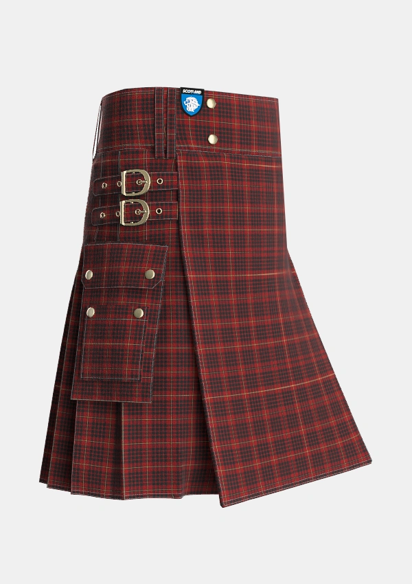 Utility_MacIan_Tartan_3390_kilt_side_image_with_pleated_design_and_adjustable_buckles_for_men