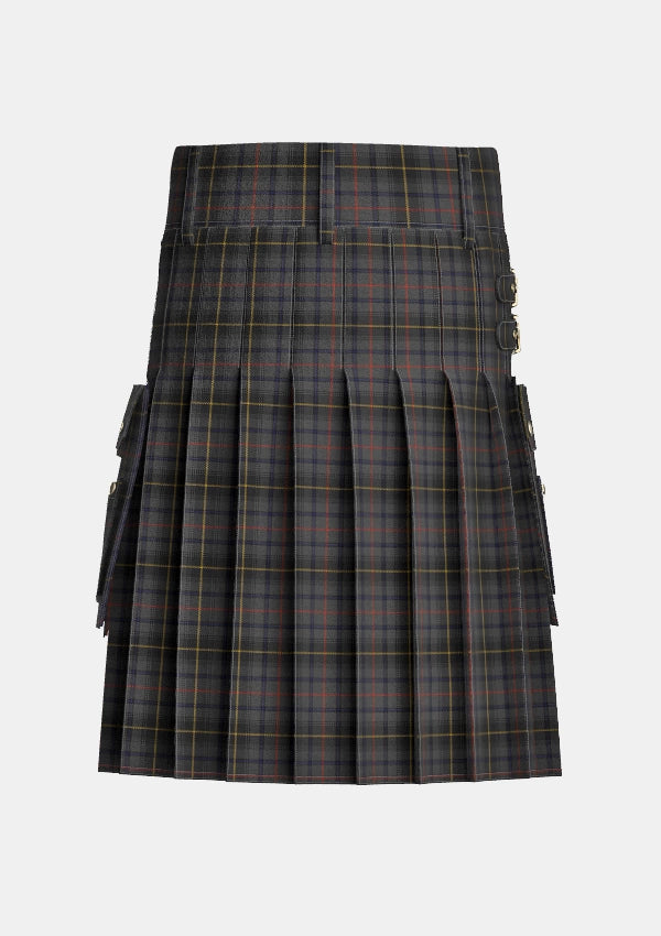 Utility_MacInnes_Homecoming_Tartan_7815_kilt_back_image_with_pleated_design_and_adjustable_buckles_for_men