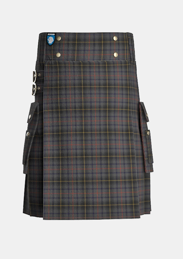 Utility_MacInnes_Homecoming_Tartan_7815_kilt_front_image_with_pleated_design_and_adjustable_buckles_for_men