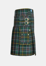 Utility_MacInnes_Hunting_Tartan_kilt_right_image_with_pleated_design_and_adjustable_buckles_for_men