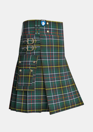 Utility_MacInnes_Hunting_Tartan_kilt_side_image_with_pleated_design_and_adjustable_buckles_for_men