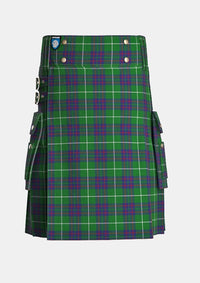 Utility_MacIntyre_Hunting_Tartan_743_kilt_front_image_with_pleated_design_and_adjustable_buckles_for_men