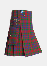 Utility_MacIntyre_of_Gatehouse_Tartan_402_kilt_side_image_with_pleated_design_and_adjustable_buckles_for_men