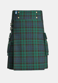 Utility_MacKay_Modern_Tartan_kilt_front_image_with_pleated_design_and_adjustable_buckles_for_men