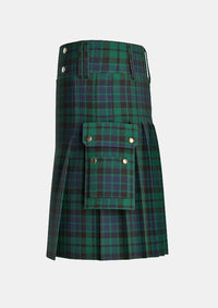 Utility_MacKay_Modern_Tartan_kilt_left_image_with_pleated_design_and_adjustable_buckles_for_men