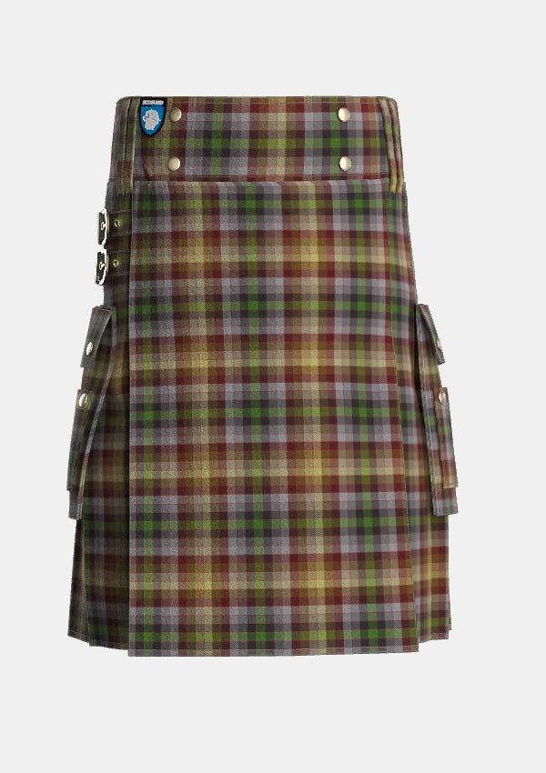 Utility_MacKay_of_Strathnaver_Tartan_2037_kilt_front_image_with_pleated_design_and_adjustable_buckles_for_men