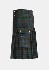 Utility_MacKean_Hunting_Tartan_985_kilt_left_image_with_pleated_design_and_adjustable_buckles_for_men