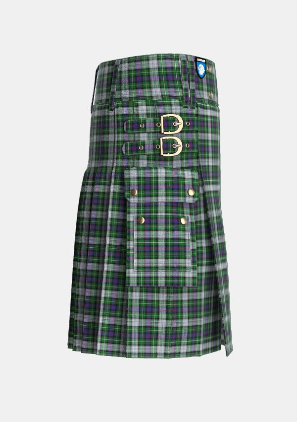 Utility_MacKenzie_Dress_1_Tartan_1362_kilt_right_image_with_pleated_design_and_adjustable_buckles_for_men