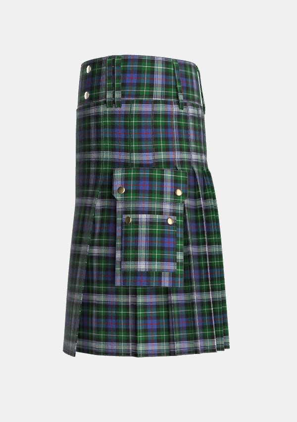 Utility_MacKenzie_Dress_2_Tartan_1565_kilt_left_image_with_pleated_design_and_adjustable_buckles_for_men
