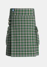 Utility_MacKenzie_MacGregor_Hastie_Tartan_1687_kilt_front_image_with_pleated_design_and_adjustable_buckles_for_men