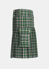 Utility_MacKenzie_MacGregor_Hastie_Tartan_1687_kilt_left_image_with_pleated_design_and_adjustable_buckles_for_men