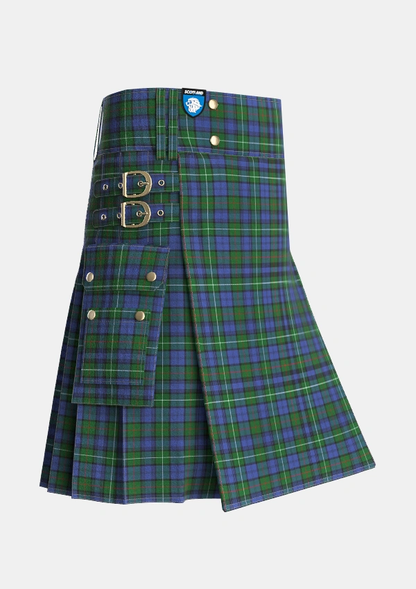 Utility_MacKenzie_Vestiarium_Scoticum_Tartan_1959_kilt_side_image_with_pleated_design_and_adjustable_buckles_for_men