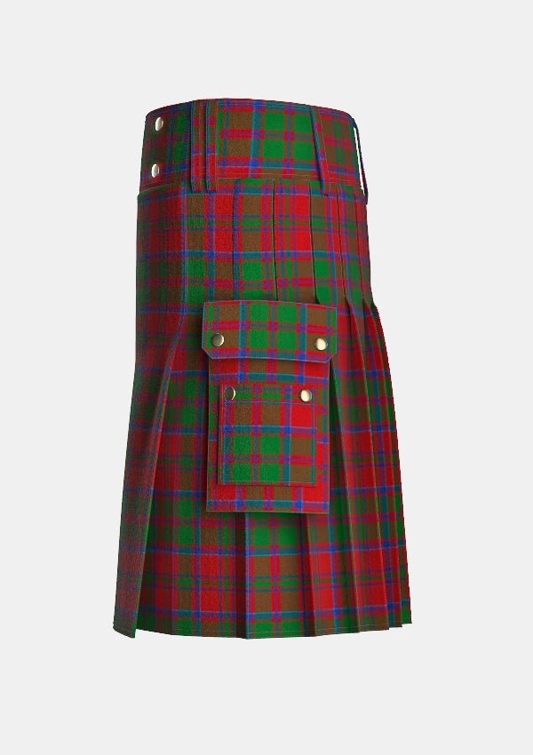 Utility_MacKillop_Tartan_512_kilt_left_image_with_pleated_design_and_adjustable_buckles_for_men