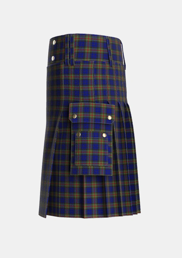 Utility_MacKinlay_2_Tartan_218_kilt_left_image_with_pleated_design_and_adjustable_buckles_for_men