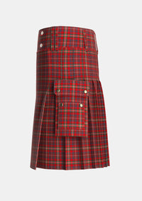Utility_MacKinnon_1831_Tartan_1842_kilt_left_image_with_pleated_design_and_adjustable_buckles_for_men
