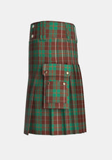 Utility_MacKinnon_Hunting_Tartan_kilt_left_image_with_pleated_design_and_adjustable_buckles_for_men