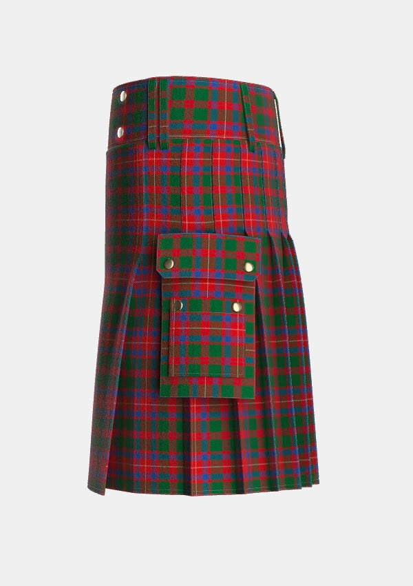 Utility_MacKintosh_Geddes_Tartan_543_kilt_left_image_with_pleated_design_and_adjustable_buckles_for_men