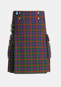 Utility_MacLagan_of_Glenquiech_Tartan_7813_kilt_front_image_with_pleated_design_and_adjustable_buckles_for_men