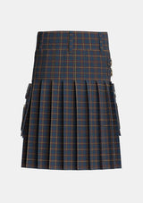 Utility_MacLaine_of_Lochbuie_Hunting_Tartan_491_kilt_back_image_with_pleated_design_and_adjustable_buckles_for_men