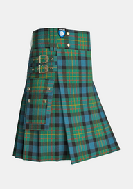 Utility_MacLaren_Ancient_Tartan_kilt_side_image_with_pleated_design_and_adjustable_buckles_for_men