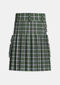 Utility_MacLaren_Dress_Tartan_649_kilt_back_image_with_pleated_design_and_adjustable_buckles_for_men