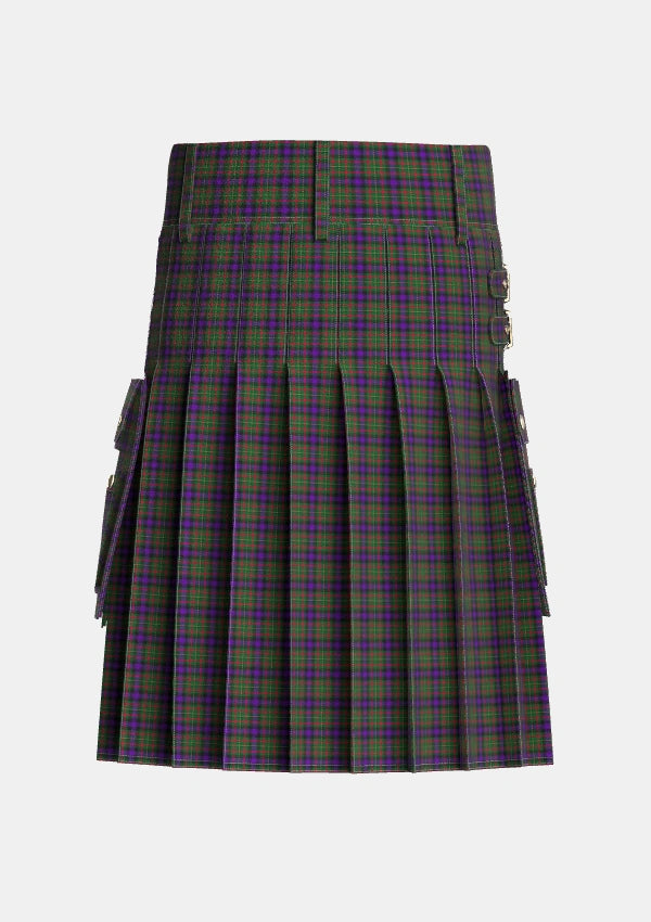 Utility_MacLaren_Regent_Tartan_343_kilt_back_image_with_pleated_design_and_adjustable_buckles_for_men