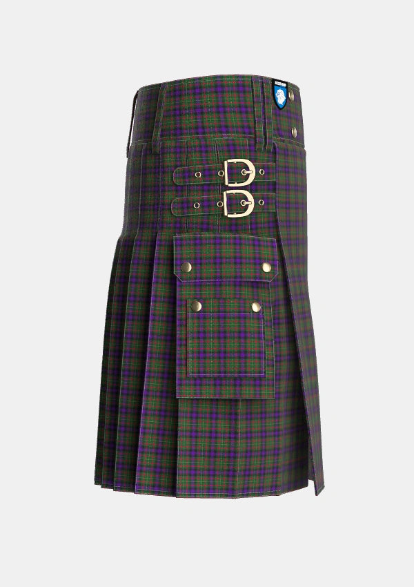 Utility_MacLaren_Regent_Tartan_343_kilt_right_image_with_pleated_design_and_adjustable_buckles_for_men