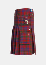 Utility_MacLeod_Red_Tartan_496_kilt_right_image_with_pleated_design_and_adjustable_buckles_for_men