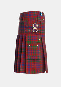 Utility_MacLeod_Red_Tartan_496_kilt_right_image_with_pleated_design_and_adjustable_buckles_for_men