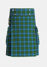 Utility_MacLeod_of_Assynt_Tartan_1582_kilt_front_image_with_pleated_design_and_adjustable_buckles_for_men
