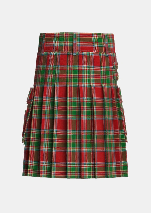Utility_MacLeod_of_Gesto_1_Tartan_1258_kilt_back_image_with_pleated_design_and_adjustable_buckles_for_men