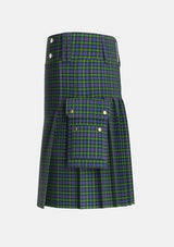 Utility_MacLeod_of_Gesto_2_Tartan_280_kilt_left_image_with_pleated_design_and_adjustable_buckles_for_men