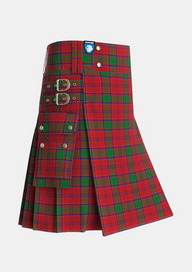 Utility_MacLintock_1880_Tartan_881_kilt_side_image_with_pleated_design_and_adjustable_buckles_for_men