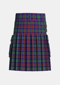 Utility_MacMichael_Tartan_2063_kilt_back_image_with_pleated_design_and_adjustable_buckles_for_men