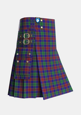 Utility_MacMichael_Tartan_2063_kilt_side_image_with_pleated_design_and_adjustable_buckles_for_men