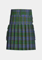 Utility_MacMillan_Hunting_Tartan_667_kilt_back_image_with_pleated_design_and_adjustable_buckles_for_men
