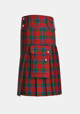 Utility_MacNicol_Tartan_498_kilt_left_image_with_pleated_design_and_adjustable_buckles_for_men