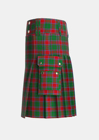 Utility_MacPhail_Blue_Bands_Tartan_1028_kilt_left_image_with_pleated_design_and_adjustable_buckles_for_men