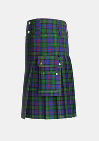 Utility_MacPhail_Hunting_Tartan_2158_kilt_left_image_with_pleated_design_and_adjustable_buckles_for_men