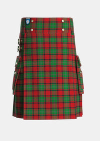 Utility_MacPhail_Tartan_1031_kilt_front_image_with_pleated_design_and_adjustable_buckles_for_men