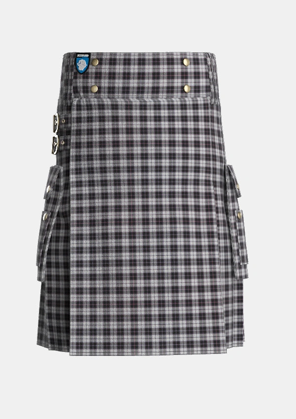 Utility_MacPherson_4_Tartan_1344_kilt_front_image_with_pleated_design_and_adjustable_buckles_for_men