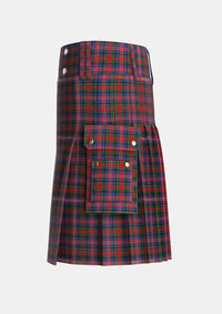 Utility_MacPherson_7_Tartan_1412_kilt_left_image_with_pleated_design_and_adjustable_buckles_for_men