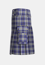 Utility_MacPherson_Dress_Blue_Dance_Tartan_1868_kilt_left_image_with_pleated_design_and_adjustable_buckles_for_men