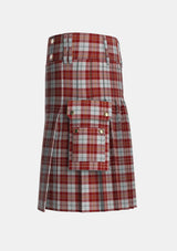 Utility_MacPherson_Dress_Burgundy_Dance_Tartan_1832_kilt_left_image_with_pleated_design_and_adjustable_buckles_for_men