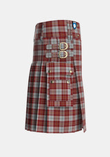 Utility_MacPherson_Dress_Burgundy_Dance_Tartan_1832_kilt_right_image_with_pleated_design_and_adjustable_buckles_for_men