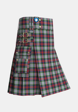 Utility_MacPherson_Dress_Tartan_1615_kilt_side_image_with_pleated_design_and_adjustable_buckles_for_men