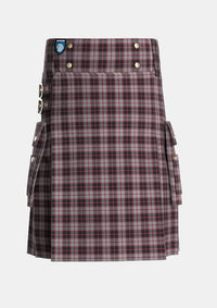 Utility_MacPherson_Hunting_2_Tartan_547_kilt_front_image_with_pleated_design_and_adjustable_buckles_for_men