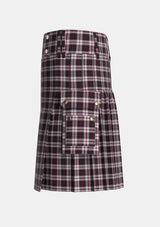 Utility_MacPherson_of_Pitmain_Tartan_3558_kilt_left_image_with_pleated_design_and_adjustable_buckles_for_men