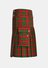 Utility_MacPhie_tartan_1847_kilt_left_image_with_pleated_design_and_adjustable_buckles_for_men
