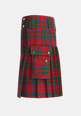 Utility_MacQuarrie_3_Tartan_454_kilt_left_image_with_pleated_design_and_adjustable_buckles_for_men